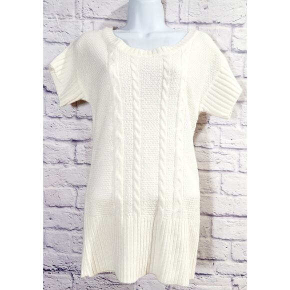 The Limited Cream Cable Knit Batwing Cap Sleeves Top S Lightweight Soft - Picture 1 of 4
